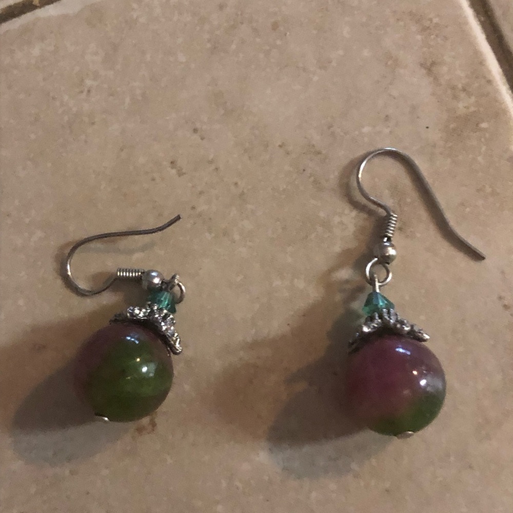 Handmade Zoisite & Crystal Earrings- 875 $25 or $20 w/offer